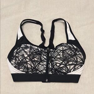 Champion Black and White Lace Overlay Sports Bra